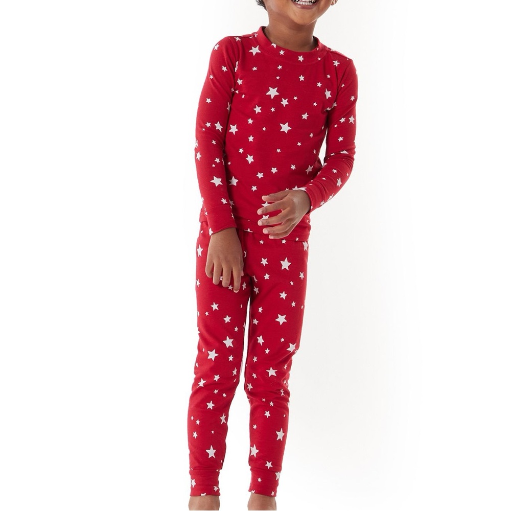 Pottery Barn Kids Red White Stars Print Pajama Matching Set Size 3T